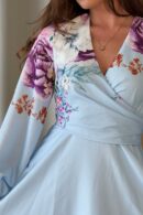 Ruth Blue Floral Wrap Mini Skater Dress
