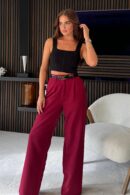 Jo Pleat Detail Tailored Trouser Wine