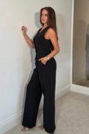 Jo Pleat Detail Tailored Trouser Black *NEW FIT*