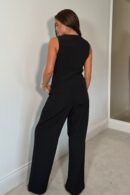Jo Pleat Detail Tailored Trouser Black *NEW FIT*