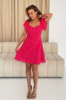 Alex Two Tone Broidery Mini Sundress Pink
