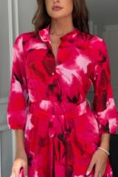 Ashton Pink Floral Frill Skirt Mini Dress