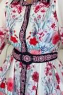 Brady Contrast Placket Floral Shirt Mini Dress