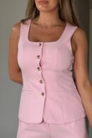 Jamie Square Neckline Waistcoat Pink