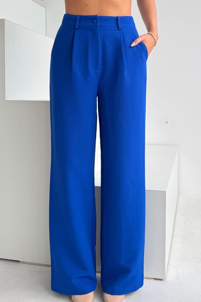 Jo Pleat Detail Tailored Trouser Royal Blue *NEW FIT* - Image 2
