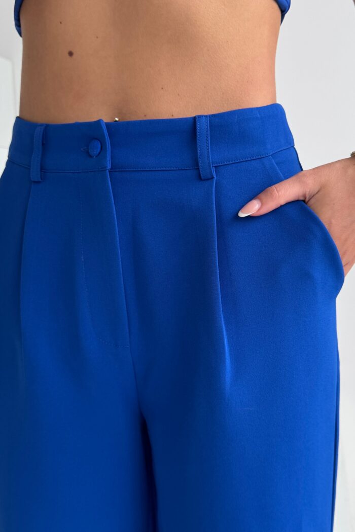 Jo Pleat Detail Tailored Trouser Royal Blue *NEW FIT* - Image 4