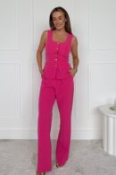 Jo Pleat Detail Tailored Trouser Fuchsia *NEW FIT*