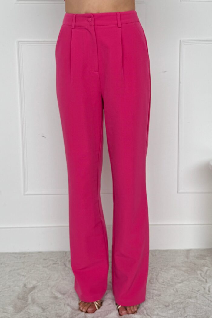 Jo Pleat Detail Tailored Trouser Fuchsia *NEW FIT* - Image 2