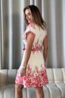Sicily Pink Floral Mini Shirt Dress