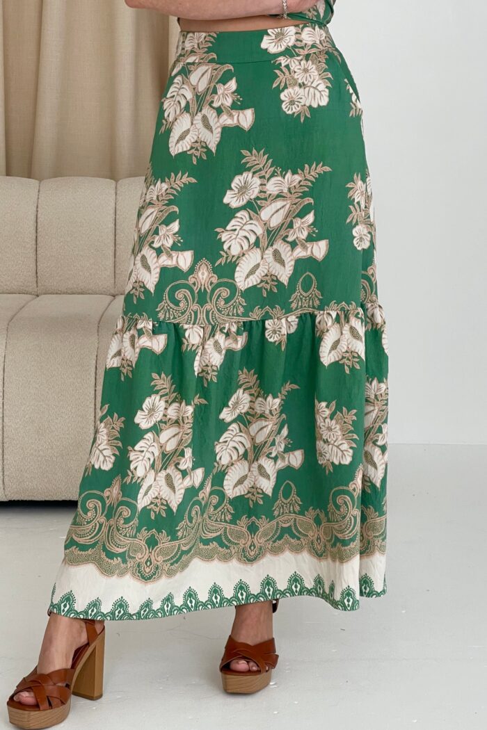 Blossom Green Floral Skirt - Image 2