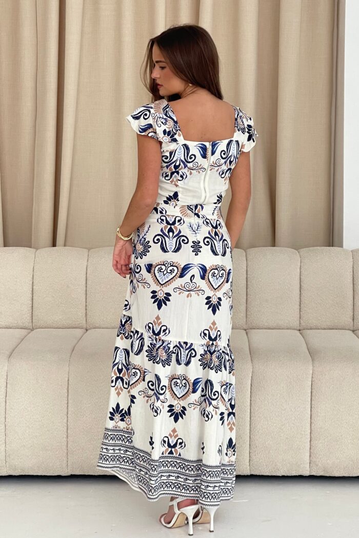 Blossom Cream Abstract Print Skirt - Image 5