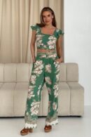 Blossom Green Floral Print Trouser