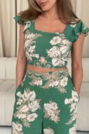 Blossom Green Floral Print Trouser