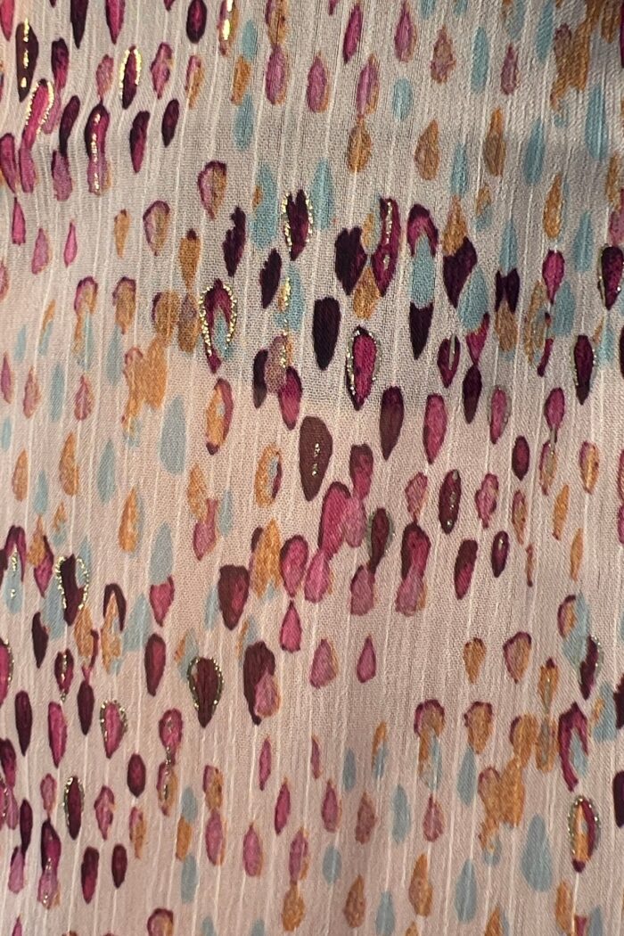 Jax Blush Foil Print Puff Sleeve Shirt - Image 6