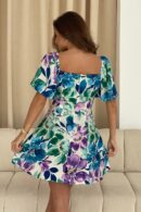 Nicola Sweetheart Neckline Mini Skater Dress Multi Floral