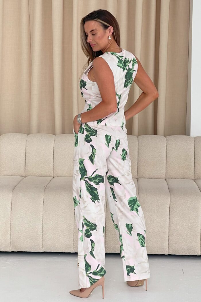 Bobbi Tailored Waistcoat Ivory Floral - Image 6