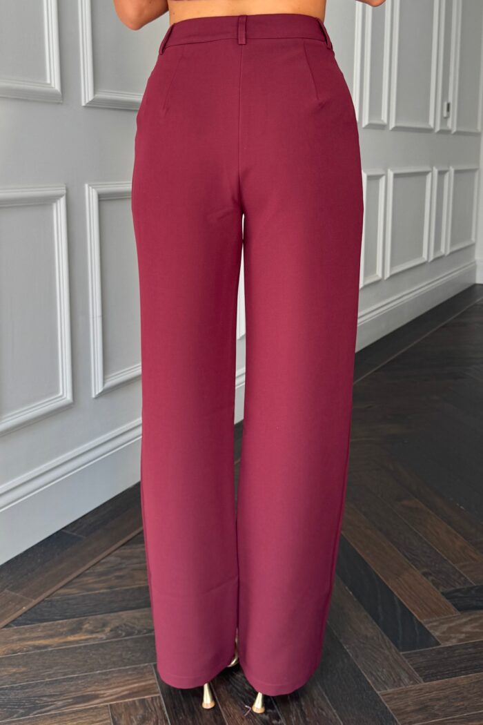 Jo Pleat Detail Tailored Trouser Berry - Image 6