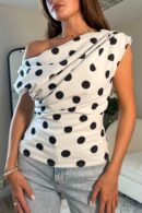 Donna Asymmetric Top White Spot